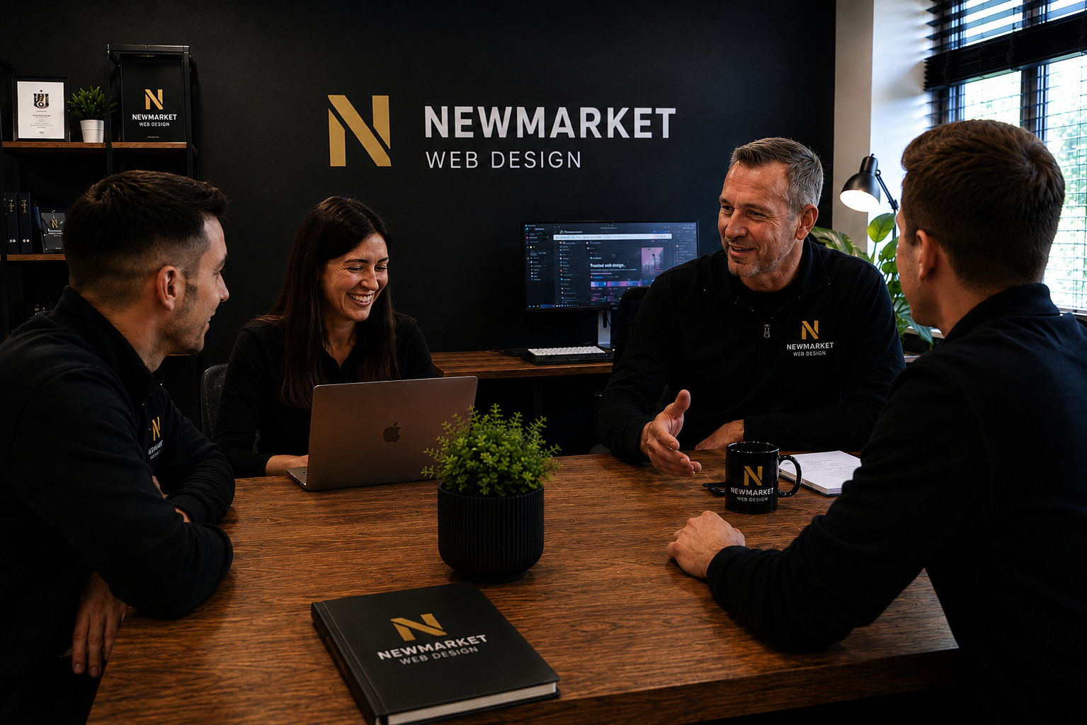 The Newmarket Web Design team collaborating on a client project in Suffolk